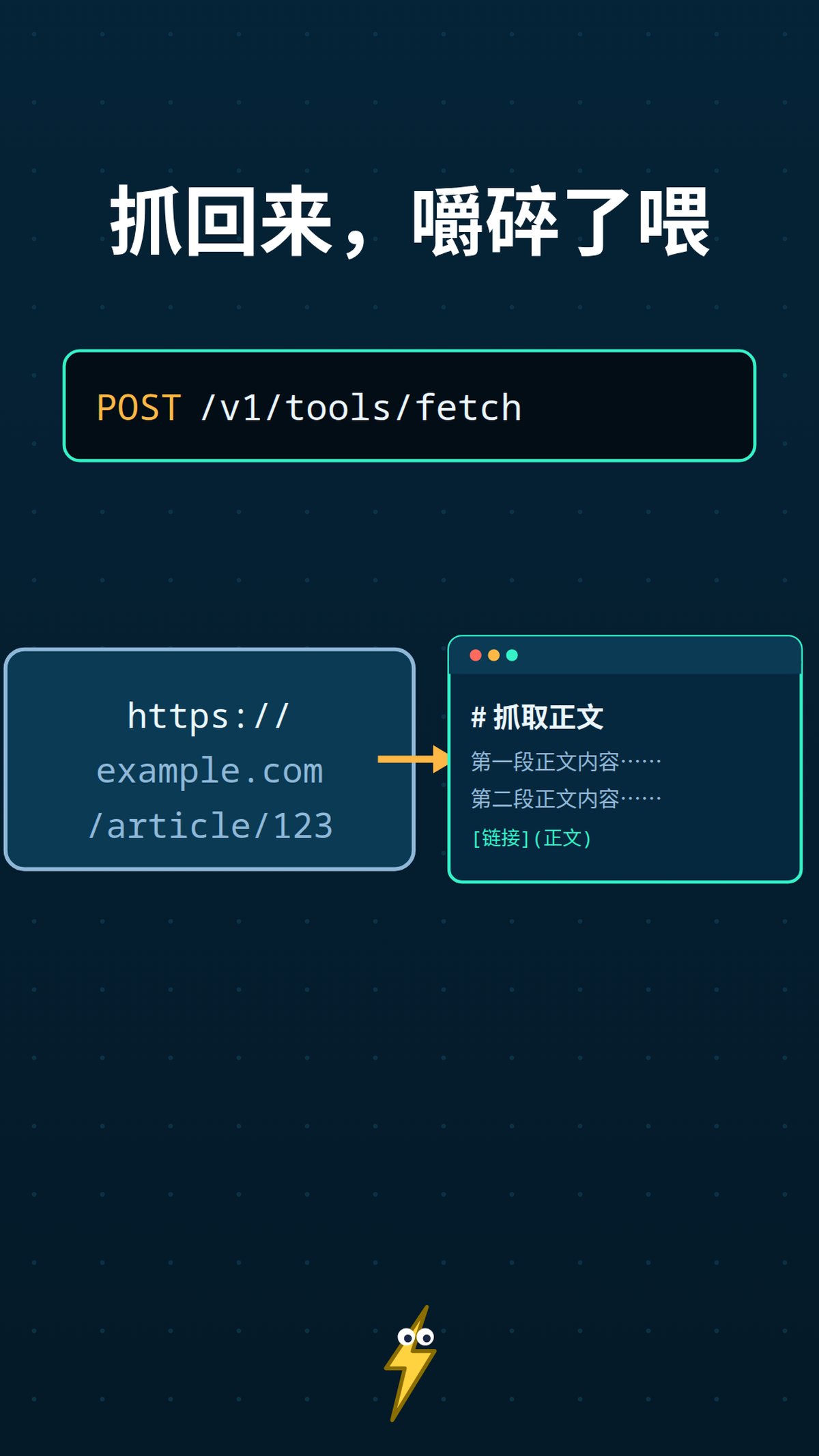 Fetch 把单个网页抓回来,转成干净的 Markdown 正文